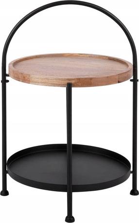 Kavos staliukas Boltze Tray, ruda sp./juoda sp., 39 cm x 39 cm x 55 cm