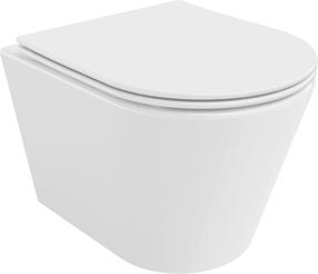 Туалет, подвесной Mexen Rico Rimless Slim Duroplast, с крышкой, 365 мм x 480 мм