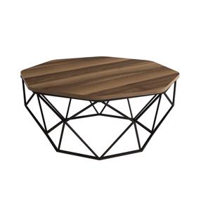 Kavos staliukas Kalune Design Diamond, ruda sp./juoda sp., 90 cm x 90 cm x 38 cm
