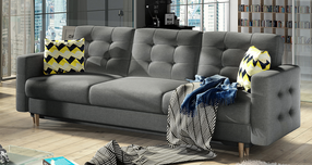 Sofa Asgard Sawana 21, Zigzag 53, pilka sp., 92 x 233 cm x 93 cm