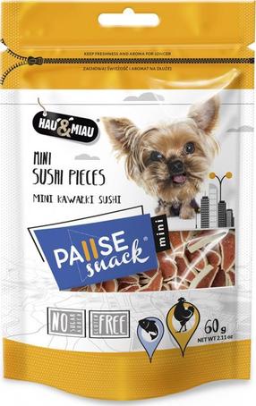 Skanėstas šunims Hau&Miau Pause Snack Mini Sushi Pieces, 0.06 kg