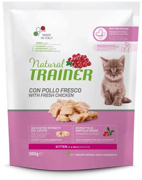 Sausas kačių maistas Natural Trainer Kitten Fresh Chicken, vištiena, 0.3 kg