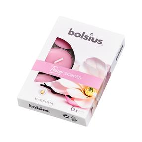 Žvakė, aromatinė/arbatinė Bolsius, 4 h, 6 vnt., Rožinė