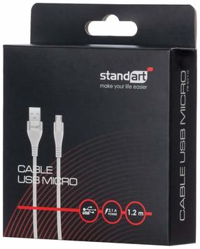 Vads Standart GT-RH014, Micro USB, 120 cm, sudraba krās.