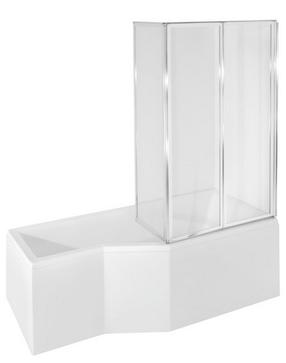 Vonia su sienele, laisvai pastatoma Besco Integra 170 Right, 170 cm x 75 cm x 55.5 cm, dešininė, balta