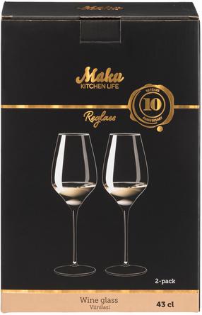 Vyno taurių komplektas Maku Reglass, stiklas, 0.430 l, 2 vnt.