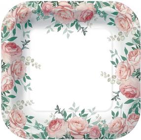 Vienreizējās lietošanas šķīvis Paw Decor Collection Gorgeous Roses, Ø 23 cm, 8 gab.