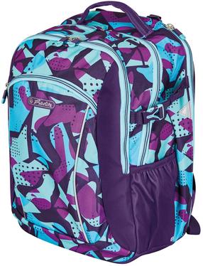 Mokyklinė kuprinė Herlitz Ultimate Camo, mėlyna sp./violetinė sp., 41 cm x 41 cm x 31 cm