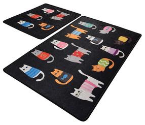 Vonios kilimėlių rinkinys Foutastic Black Cats 359CHL2359, įvairių spalvų, 100 cm x 60 cm