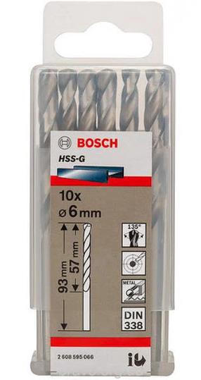 Metāla urbju komplekts Bosch Powertools 2608595066, metāla, hss-g, cilindrisks, 6 mm x 0.93 cm