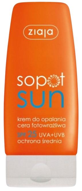 Päevituse hoolduskreem keha jaoks/tooted näole Ziaja Sopot SPF25, 60 ml