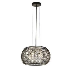 Sietynas kabinamas Searchlight Cage, G9, 4 x 33 W, skaidri sp./juoda sp. / juoda sp., 35 x 20 cm