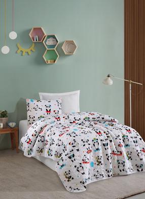 Gultas pārklāja komplekts, ar spilvendrānām Mijolnir LovePandas, balts krās., 160 cm x 220 cm