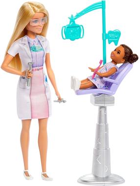 Leļļu komplekts Mattel Barbie You Can Be Anything Dentist JCR74, 29 cm, daudzkrāsaina