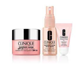 Näohooldustoodete komplekt naistele Clinique Moisture Surge Hydrate + Protect, 87 ml, SPF 25, 4 tk