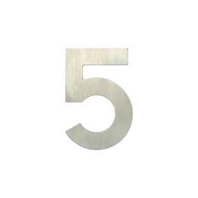 Durvju numurs "5" Haushalt SS-5, 6.25 cm x 3.31 cm, nerūsējošais tērauds, nerūsējošā tērauda krās.
