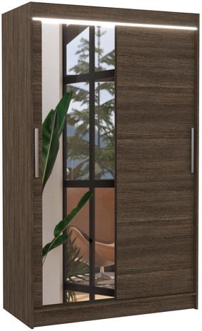 Spinta ADRK Bario LED, ruda sp., 120 cm x 58 cm x 200 cm, su veidrodžiu