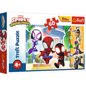 Пазл Trefl Marvel Spidey And His Amazing Friends 17371T, 33 см x 22 см, 60 шт., многоцветный