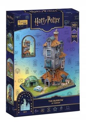 3D dėlionė Cubicfun Harry Potter The Burrow, 32 cm x 24 cm, 103 vnt., įvairių spalvų