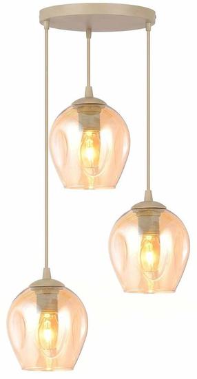 Светильник потолочный Emibig Istar 1785/3PREM, E14, 3 x 10 Вт, песок цв./янтарный цв. / песочный цв.