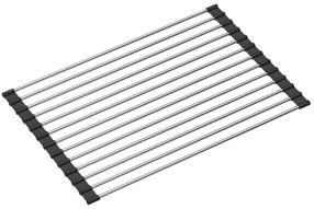 Nõudekuivatusrest Quadron Qmat, 38 cm x 25 cm, roostevaba teras, hõbe v./must v.