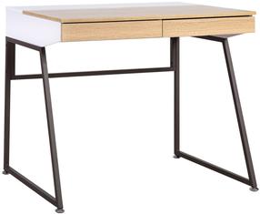 Rašomasis stalas Home4you Study 40812, ąžuolo/balta/juoda