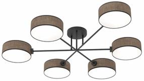 Lampa griesti Emibig Maga 6 1569/6, E14, 6 x 10 W, brūna krās. / melna krās.