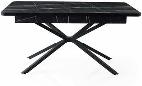 Valgomojo stalas išskleidžiamas Kalune Design Falcon, balta sp./juoda sp., 160 - 200 cm x 90 cm x 79 cm