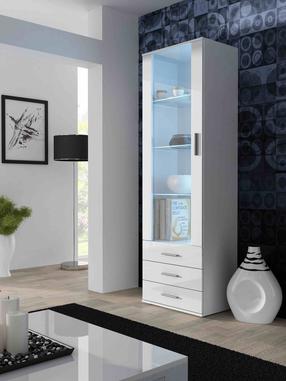 Vitrīna Cama Meble Soho S1, balta krās., 60 cm x 41 cm x 192 cm