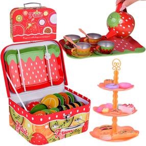 Игрушечный чайный сервиз, набор посуды Fruit, многоцветный