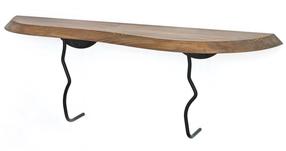Sieninė lentyna Kalune Design Lierre, juoda sp./riešuto sp.