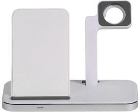 Juhtmevaba laadija Vivanco 2in1 Wireless Fast Charger with Apple Watch holder, Qi Wireless/USB-C, valge v., 10 W