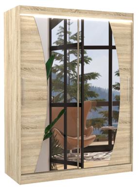 Spinta ADRK Modesto LED, rusva sp., 58 cm x 150 cm x 200 cm, su veidrodžiu