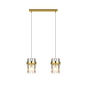 Lampa karināms Light Prestige Vetro, E14, 2 x 10 W, caurspīdīga krās. / zelta krās., 14 x 20 cm