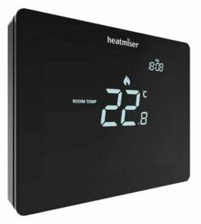 Программируемый термостат отопления Heatmiser Touch Carbon 05-00156, крепится на стену, черный цв., 10.7 см, 5 - 35 °С