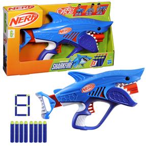 Rotaļu ierocis ar lodēm Hasbro Nerf Sharkfire Zila krās.