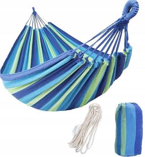 Hamakas, mėlynas/žalias, 230 cm (pažeista pakuotė)