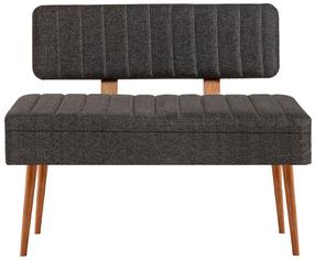 Prieškambario suoliukas Kalune Design Vina 1053, antracito sp./ruda sp., 36 cm x 110 cm x 85 cm