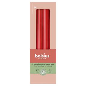 Žvakė, kūginė Bolsius, 7 h, 4 vnt., raudona sp.