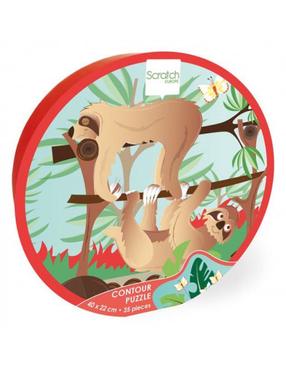 Dėlionė Scratch Europe Sloth, 23 cm x 40 cm, 35 vnt., įvairių spalvų