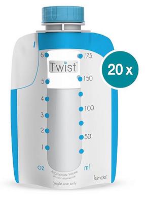 Pieno talpykla Babymoov Twist Pouches, 175 ml, 0 mėn., polipropilenas (pp), balta sp.