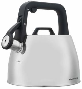 Arbatinukas su švilpuku Klausberg KB 7914, 2.5 l, sidabro sp./juoda sp.
