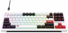 Vadu spēļu tastatūra Havit KB902L, Angļu (US), balta krās.