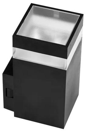 Sieninis lauko šviestuvas AZzardo Jason SQ, 9W, LED, IP65, juoda sp./skaidri sp., 7.8 cm x 15.8 cm