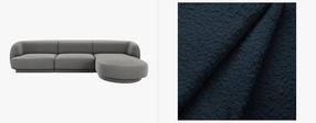 Kampinė sofa Micadoni Miley MIC_RC_101_F1_MILEY5, mėlyna sp., dešininė, 156 x 225 cm x 70 cm