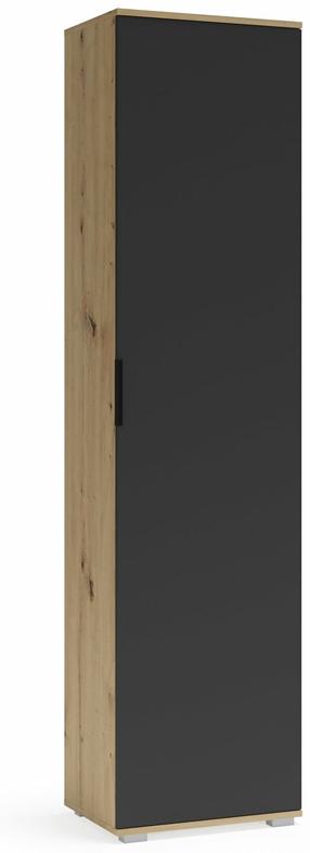 Prieškambario spinta Clif SL-50, ruda sp./juoda sp., 50 cm x 38 cm x 202.5 cm