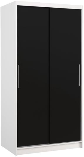 Riidekapp ADRK Asten, valge v./must v., 58 cm x 100 cm x 200 cm