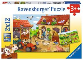 Пазл 2in1 Ravensburger Working On The Farm 07560, 18 см x 26 см, 24 шт., многоцветный