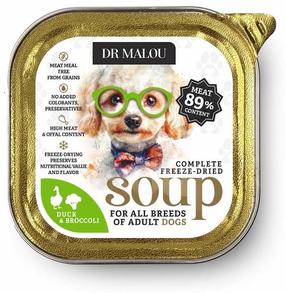 Šlapias šunų maistas Dr Malou Soup Duck With Broccoli, antiena, 0.012 kg