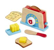 Žaislinė buitinė technika Melissa & Doug Wooden Toaster Set, įvairių spalvų